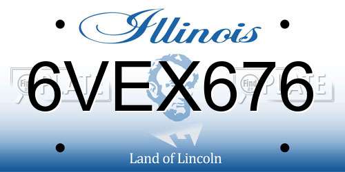 6VEX676 Illinois License Plate
