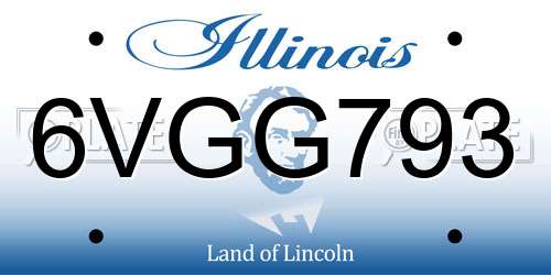 6VGG793 Illinois License Plate