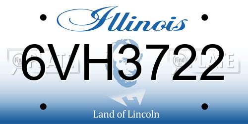 6VH3722 Illinois License Plate