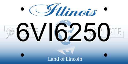 6VI6250 Illinois License Plate