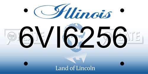 6VI6256 Illinois License Plate