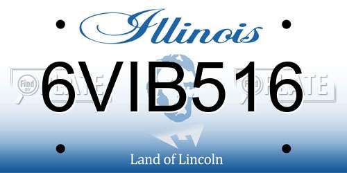 6VIB516 Illinois License Plate
