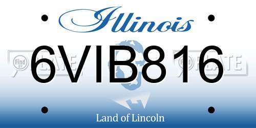 6VIB816 Illinois License Plate