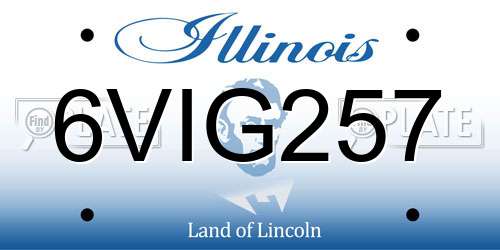 6VIG257 Illinois License Plate