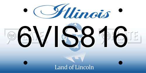 6VIS816 Illinois License Plate