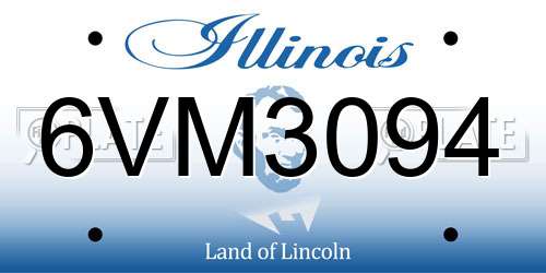 6VM3094 Illinois License Plate