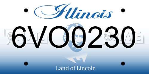 6VO0230 Illinois License Plate
