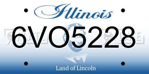 6VO5228 Illinois License Plate