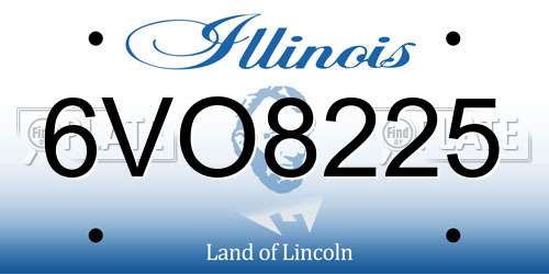 6VO8225 Illinois License Plate