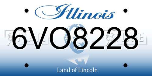 6VO8228 Illinois License Plate