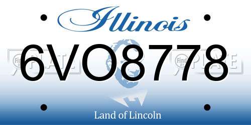 6VO8778 Illinois License Plate
