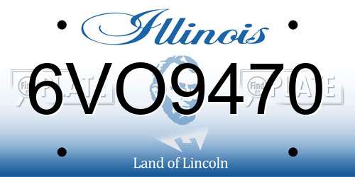 6VO9470 Illinois License Plate