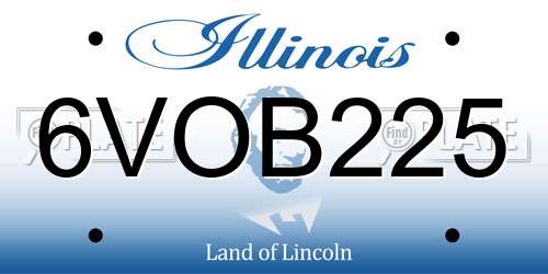 6VOB225 Illinois License Plate