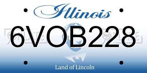 6VOB228 Illinois License Plate