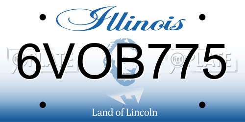 6VOB775 Illinois License Plate