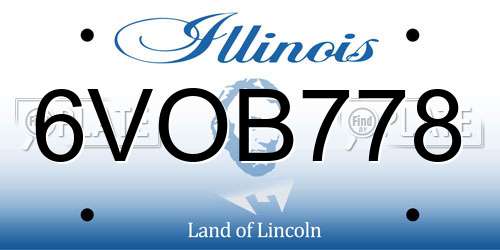 6VOB778 Illinois License Plate