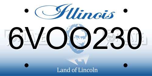 6VOO230 Illinois License Plate
