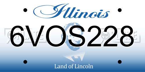 6VOS228 Illinois License Plate