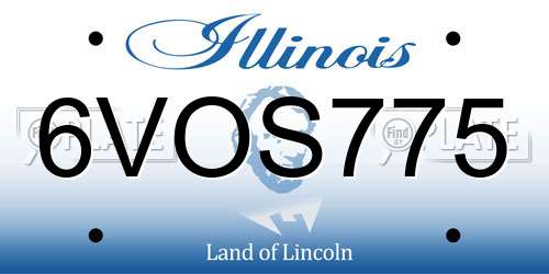 6VOS775 Illinois License Plate