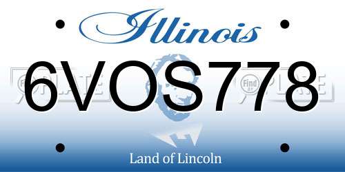 6VOS778 Illinois License Plate