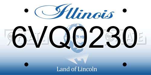 6VQ0230 Illinois License Plate