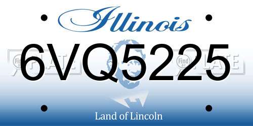 6VQ5225 Illinois License Plate