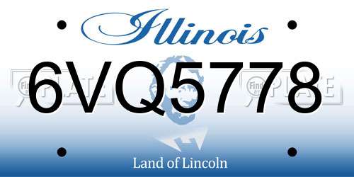 6VQ5778 Illinois License Plate