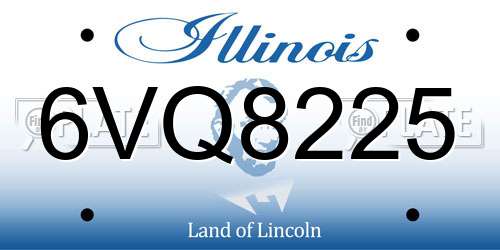 6VQ8225 Illinois License Plate