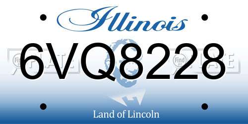 6VQ8228 Illinois License Plate