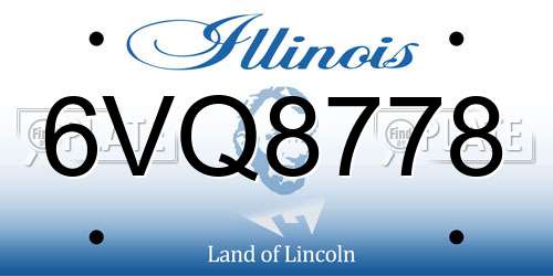 6VQ8778 Illinois License Plate