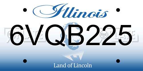 6VQB225 Illinois License Plate