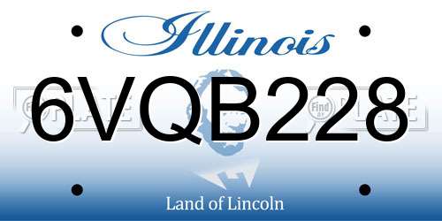 6VQB228 Illinois License Plate