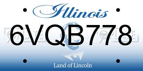 6VQB778 Illinois License Plate
