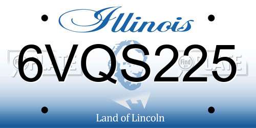 6VQS225 Illinois License Plate