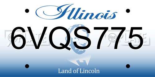 6VQS775 Illinois License Plate