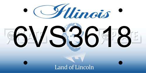 6VS3618 Illinois License Plate