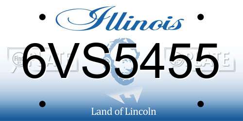 6VS5455 Illinois License Plate