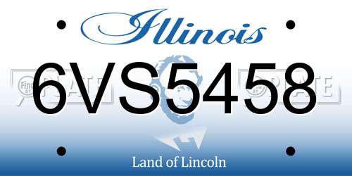 6VS5458 Illinois License Plate