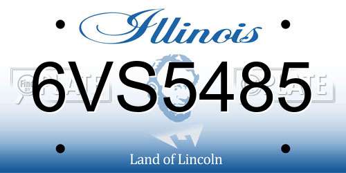 6VS5485 Illinois License Plate
