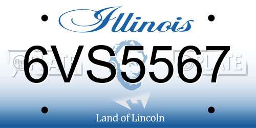 6VS5567 Illinois License Plate