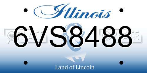 6VS8488 Illinois License Plate