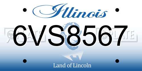 6VS8567 Illinois License Plate