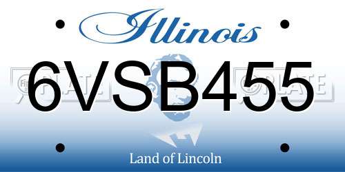 6VSB455 Illinois License Plate