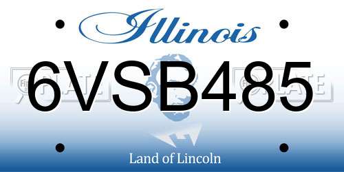 6VSB485 Illinois License Plate