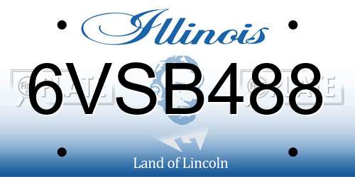 6VSB488 Illinois License Plate