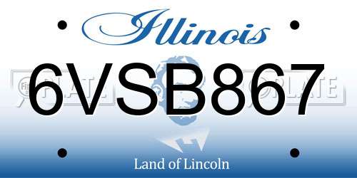 6VSB867 Illinois License Plate