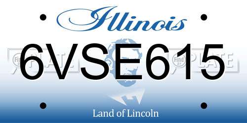6VSE615 Illinois License Plate