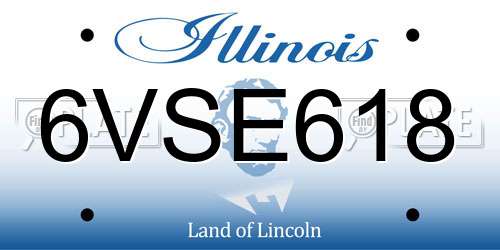 6VSE618 Illinois License Plate