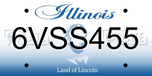 6VSS455 Illinois License Plate