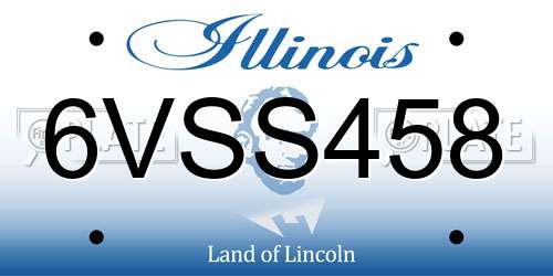 6VSS458 Illinois License Plate